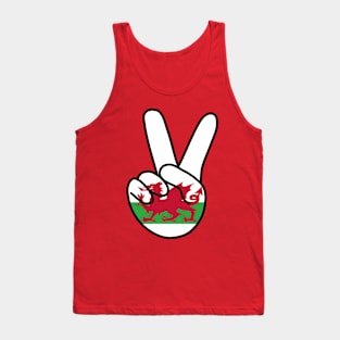 Wales Flag V Sign Tank Top